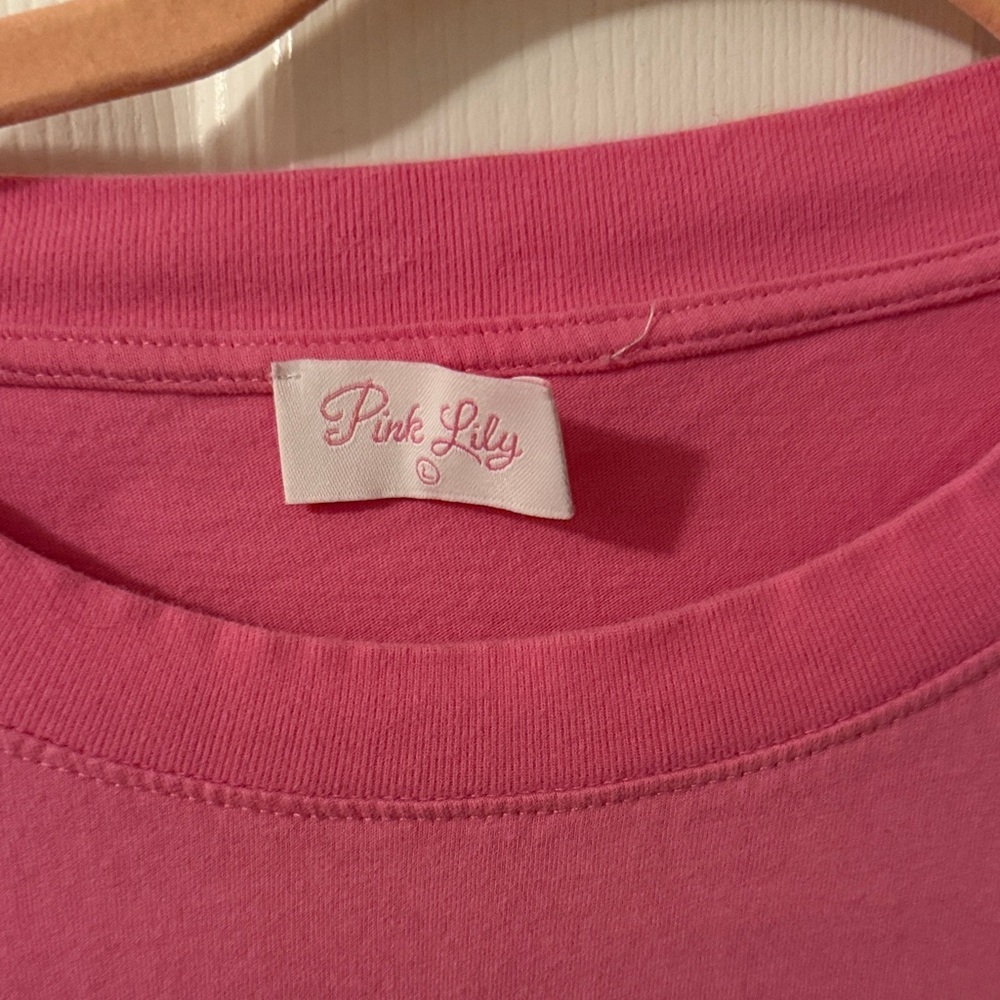 Pink Lily "In Dolly We Trust" Pink Western Graphic Tee - Size L - Picture 2 of 5